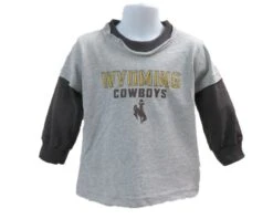 Wyoming Cowboys Infant Layered Tee – Grey/Brown