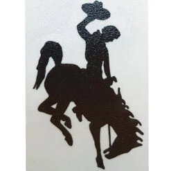 Wyoming Cowboys Bucking Horse Decal 3″ – Brown