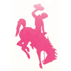 Wyoming Cowboys 3″ Bucking Horse Decal – Pink