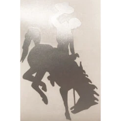 Wyoming Cowboys 12″ Bucking Horse Decal – Silver