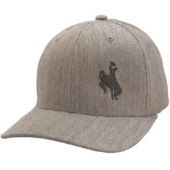 Wyoming Cowboys Offset Bucking Horse FlexFit Hat – Charcoal