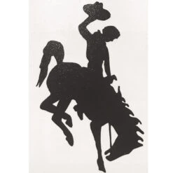 Wyoming Cowboys 6″ Bucking Horse Decal – Black