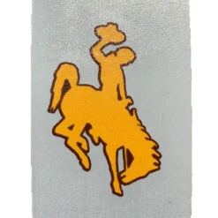 Wyoming Cowboys 1.7″ Bucking Horse 2 Color Decal – Gold/Brown