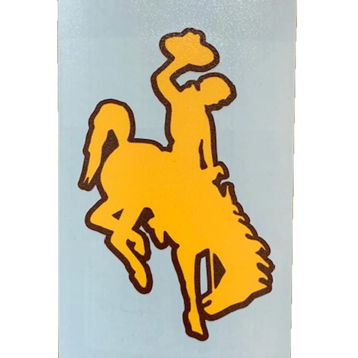 Wyoming Cowboys Bucking Horse 3″ Decal – Gold/Brown 3 Wyoming Cowboys Bucking Horse 3″ Decal – Gold/Brown