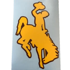 Wyoming Cowboys 12″ Bucking Horse 2 Color Decal – Gold/Brown