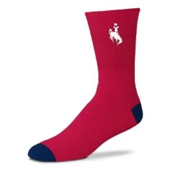 One Wyoming State Flag Sock – Red/Navy