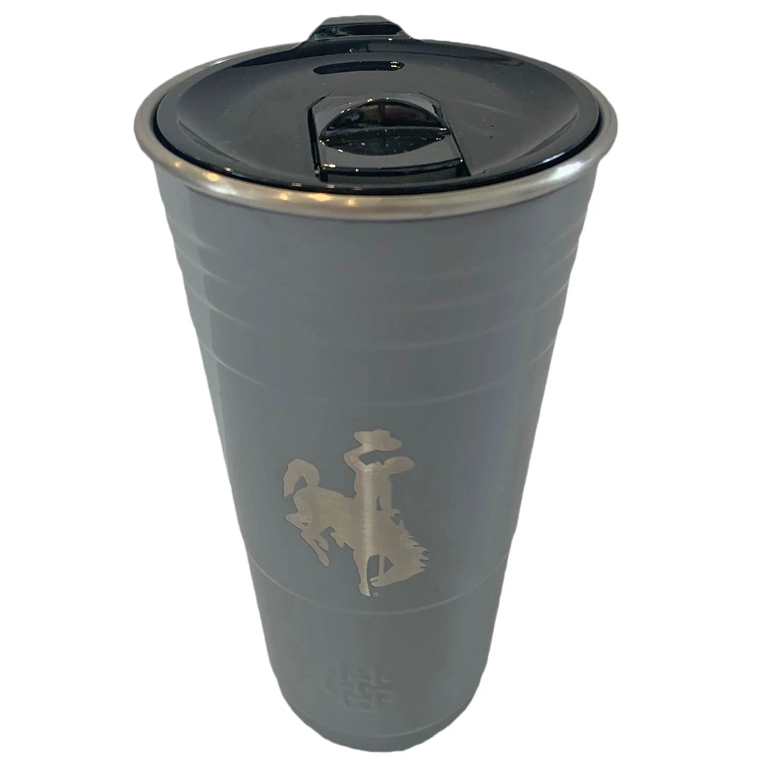 Wyoming Cowboys 24oz Insulated Cup – Grey 3 Wyoming Cowboys 24oz Insulated Cup – Grey