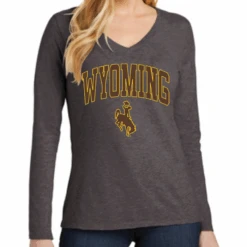Wyoming Cowboys Women’s L/S Tee – Heather Charcoal