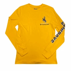Wyoming Cowboys Bucking Horse L/S Tee – Gold