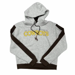 Wyoming Cowboys Women’s Stripe Hood – Grey/Brown