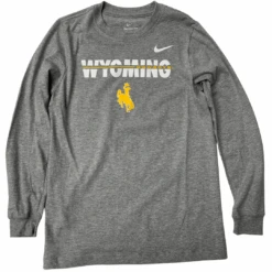 Nike Wyoming Cowboys Youth L/S Tee – Dark Heather