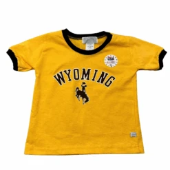 Wyoming Cowboys Toddler Ringer Tee – Gold/Brown