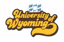 Wyoming Cowboys Retro Font Sticker
