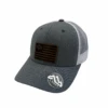 Wyoming State Flag Leather Patch Hat – Heather Grey/White