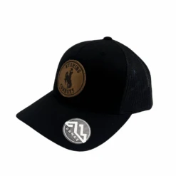 Wyoming Cowboys Leather Circle Patch Hat – Black