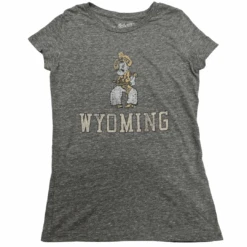 Wyoming Cowboys Women’s Pistol Pete S/S Tee – Grey