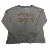 Wyoming Cowboys Women’s Short Crew – Charcoal -Sports Fashion Clothing Store 61842