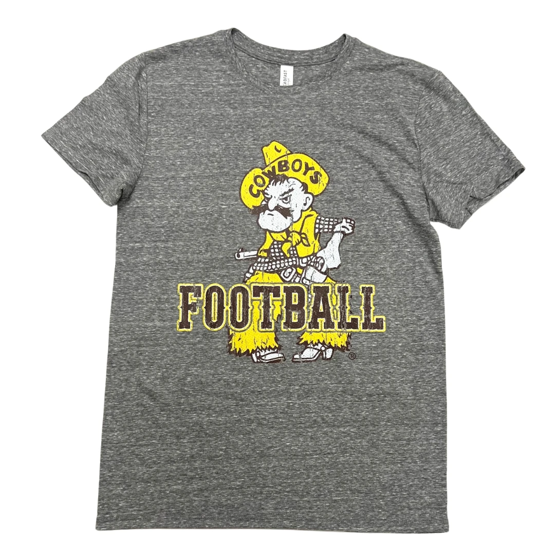 Wyoming Cowboys Pistol Pete Football Tee S/S – Grey