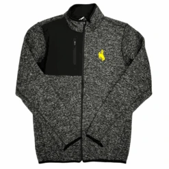 Wyoming Cowboys Fortune Full Zip Sweater – Black Heather