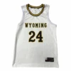 Wyoming Cowgirls Olson #24 Basketball Jersey – White -Sports Fashion Clothing Store 62722 1