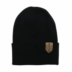 Wyoming Cowboys Leather Patch Knit Beanie – Black