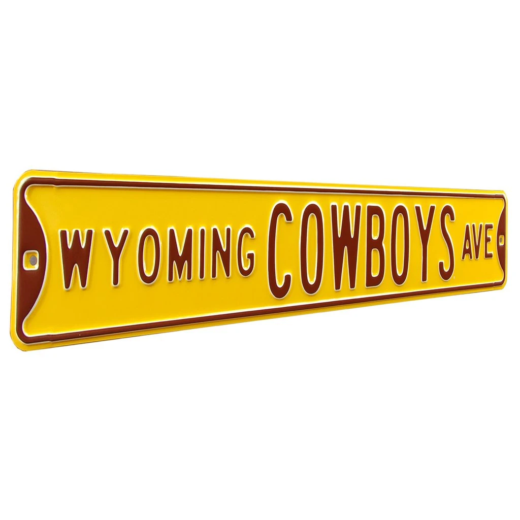 Wyoming Cowboys Avenue Sign – Gold 3 Wyoming Cowboys Avenue Sign – Gold