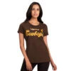 Wyoming Cowboys Women’s Record Setter S/S Tee – Brown -Sports Fashion Clothing Store 6J220726 UWY f