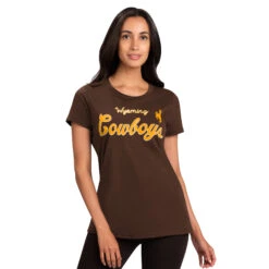 Wyoming Cowboys Women’s Record Setter S/S Tee – Brown