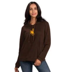 Wyoming Cowboys Women’s Thermal Homerun Hood – Brown