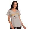Wyoming Cowboys Women’s Run V-Neck S/S Tee – Grey -Sports Fashion Clothing Store 6J22C725 UWY f