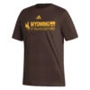 Adidas Wyoming Cowboys Basketball S/S Tee – Brown -Sports Fashion Clothing Store AMT2280 Mens Fresh SS Tee Dark Brown scaled 1