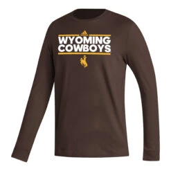 Adidas Wyoming Cowboys Fresh L/S Tee- Dark Brown