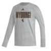 Adidas Wyoming Cowboys Basketball L/S Tee – Grey Heather -Sports Fashion Clothing Store AMT2281 Mens Fresh LS Tee Medium Grey Heather scaled 1