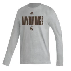 Adidas Wyoming Cowboys Basketball L/S Tee – Grey Heather