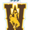 Wyoming Cowboys W Decal – Brown And Gold -Sports Fashion Clothing Store BKG24 STICKER