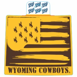 Wyoming Cowboys Confounded Flag Decal – Brown/Gold