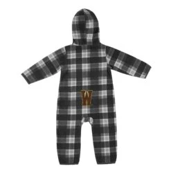 Wyoming Cowboys Infant Polar Fleece Romper – Black Plaid -Sports Fashion Clothing Store COER20270 WYOM B