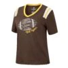 Wyoming Cowboys Women’s Football S/S Tee – Brown/Gold -Sports Fashion Clothing Store COTS31139 WYOM MF