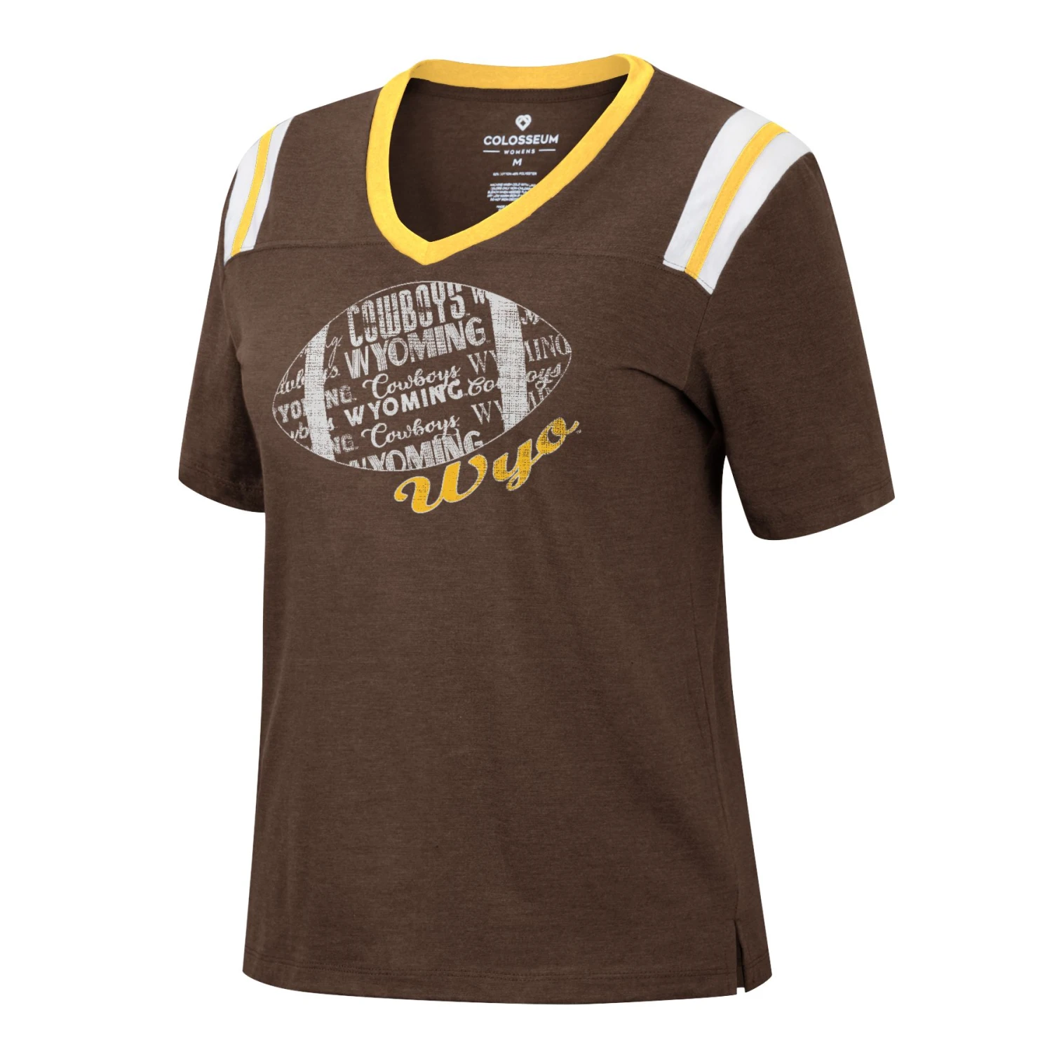 Wyoming Cowboys Women’s Football S/S Tee – Brown/Gold