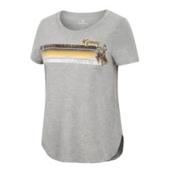 Wyoming Cowboys Round Hem S/S Tee – Heather Grey