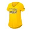 Wyoming Cowboys Women’s Stylishly V-Neck Tee – Gold -Sports Fashion Clothing Store COTS31142S WYOM MF