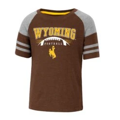 Wyoming Cowboys Toddler Football S/S Tee – Brown/Grey