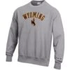 Wyoming Cowboys Reverse Weave Crew – Oxford Heather -Sports Fashion Clothing Store CS3050 950 Oxford Gray