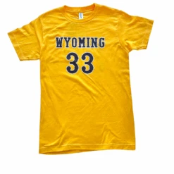 Wyoming Cowboys Graham Ike #33 Jersey S/S Tee – Gold