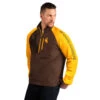Wyoming Cowboys Point Guard 1/2 Zip Jacket – Brown/Gold -Sports Fashion Clothing Store LA220126 UWY f