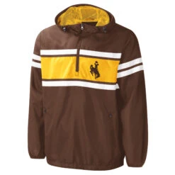Wyoming Cowboys Half Zip Hood Pullover – Brown/Gold