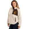 Wyoming Cowboys Skybox Sherpa Half Zip – White/Brown