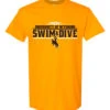 Wyoming Cowboys 2022 Swim & Dive Tee – Gold -Sports Fashion Clothing Store Swim and dive mockup scaled 1