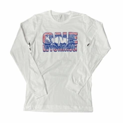 One Wyoming State Flag L/S Tee – White
