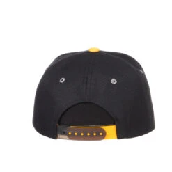 Wyoming Cowboys Youth Flatbill Hat – Black/Gold -Sports Fashion Clothing Store WYOAPB0010 Straight Back scaled 1